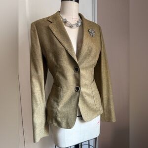 Paul & Shark Made in Italy Cashmere-Blend Blazer Olive Green IT 46